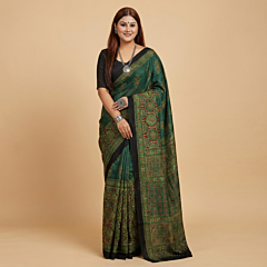 Handcrafted Ajrakh Print Saree 
