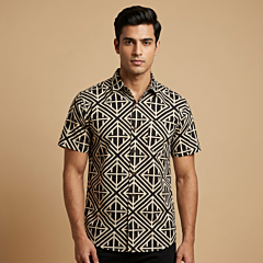 Hand-Block Printed Shirt for Men | Size 38