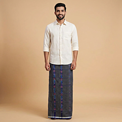 Handwoven Sambalpuri Cotton Lungi | Olive
