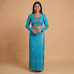 Handwoven Tripuri Pachhra Set | Blue