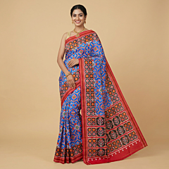 Handloom Double Ikat Silk Saree | Multicolour