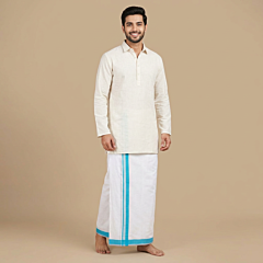 80s White Cotton Dhoti