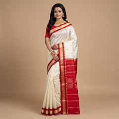 Handloom Kanjivaram-Style Bengal Garad Silk Saree