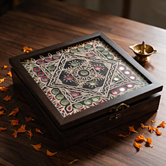 Embroidered Wooden Decorative Box