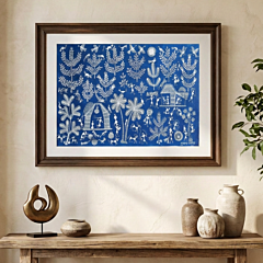 Handcrafted Warli Painting Unframed I Blue