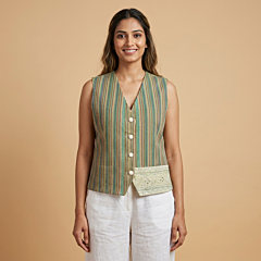 Hand-Smocked Cotton Vest | Multicolour