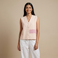 Hand-Smocked Cotton Vest | Multicolour