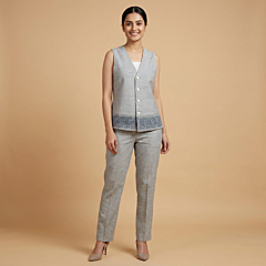 Khadi Smocking Vest