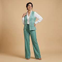 Turquoise Smocking Vest