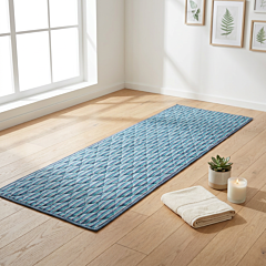 Handmade 100% Cotton Yoga Mat | Blue