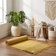Herbal-Dyed Yoga Mat | Organic Cotton | Yellow