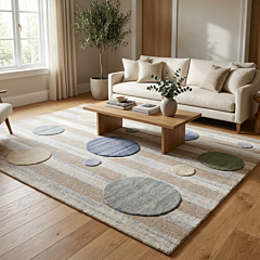 Hand-Tufted Geometric Pattern Woollen Rug | 8x10 Feet