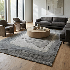 Hand-Tufted Minimalist Abstract Art Woollen Rug | 8x10 Feet