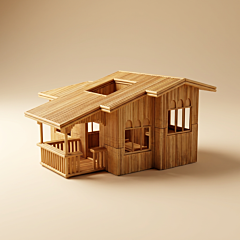 Handcrafted Bamboo Cottage Showpiece | 35x42x45 cm