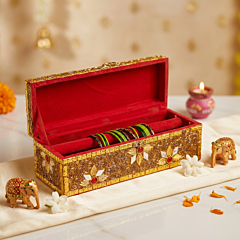 Handcrafted Golden Single Rod Bangle Box