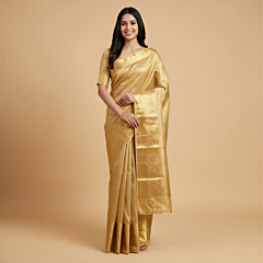 Handloom Tissue Silk Saree | Gold