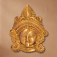 Handcrafted Brass Durga Maa Mukh Wall Hanging
