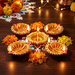 Handmade Terracotta Diya Set of 5