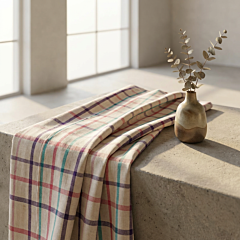 Handloom Cotton Check-Print Towel
