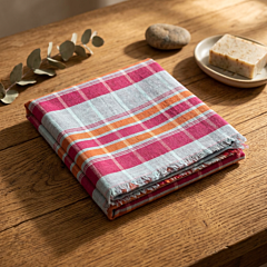 Handloom Cotton Checkered Towel | Multicolour