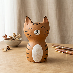 Handmade Terracotta Cat Pen Stand