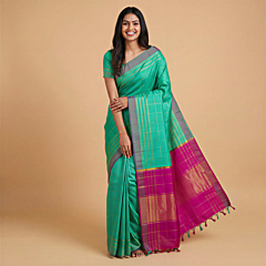 Handloom Arani Silk Saree | Green