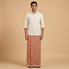 Handwoven Sambalpuri Cotton Lungi | Rust Orange