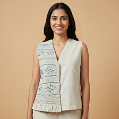 Handcrafted Smocking Vest| Medium
