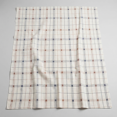 Handcrafted Sambalpuri Ikat Fabric with Multicolor Check Pattern| Off-White 