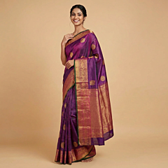 Handloom Arani Silk Saree | Purple