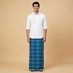 Handwoven Sambalpuri Cotton Lungi | Blue