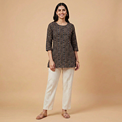 Handwoven Nuapatna Ikat Shirt Material | Black