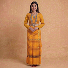 Handwoven Tripuri Pachhra Set |Yellow
