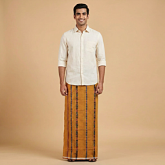 Handwoven Sambalpuri Cotton Lungi | Mustard