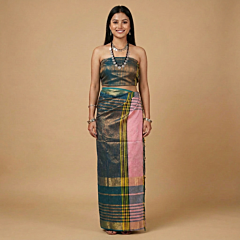 Handwoven Tripura Pachra Set|Teal