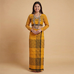 Handwoven Tripura Pachhra Set |Yellow