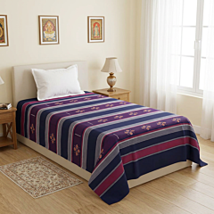 Handwoven Sambalpuri Cotton Stripe Single Bedsheet | Grey