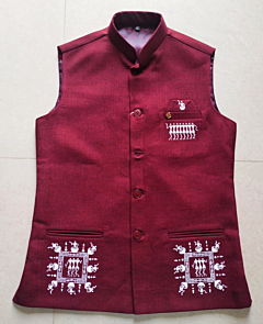 Nehru Jacket with Warli Style Painting
