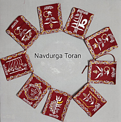 Handcrafted Aipan NavDurga Swaroop Toran