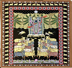 Handcrafted Pichwai Painting of Lord Krishna- Premanurag I Natural stone colours 