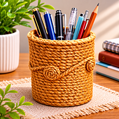 Handmade Jute Braided Pen Holder