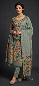 Bhagalpuri Katan Silk Unstitched Suit Material for Women with Dupatta | Ajrak Print | Natural Dye | Top | Bottom | Dupatta
