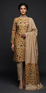 Bhagalpuri Katan Silk Unstitched Suit Material for Women with Dupatta | Ajrak Print | Natural Dye | Top | Bottom | Dupatta