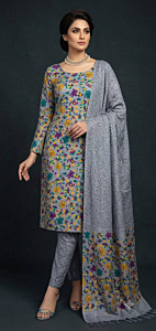 Bhagalpuri Katan Silk Unstitched Suit Material for Women with Dupatta | Ajrak Print | Natural Dye | Top | Bottom | Dupatta