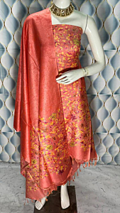 Bhagalpuri Katan Silk Unstitched Suit Material for Women with Dupatta | Ajrak Print | Natural Dye | Top | Bottom | Dupatta