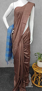 Baswara Saree for Women with Running Blouse Piece | Stripe Pallu Design | Soft Lightweight Fabric