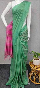 Baswara Saree for Women with Running Blouse Piece | Stripe Pallu Design | Soft Lightweight Fabric