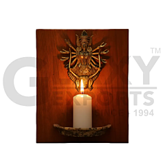 Durga Candle Stand Stone  & Wood - Home Decor - Fusion