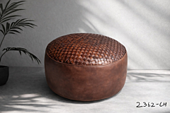 Leather Pouf