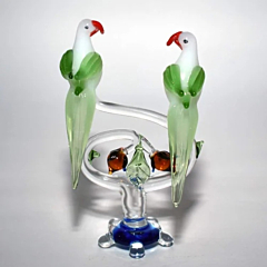 Decorative Glass Parrot Showpiece 